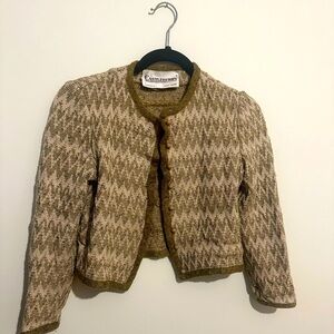 Vintage 80’s Castleberry Wool Cardigan in Brown Size 8/M
